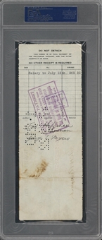 1922 Fred Hoffman Signed New York Yankees Payroll Check (PSA/DNA)